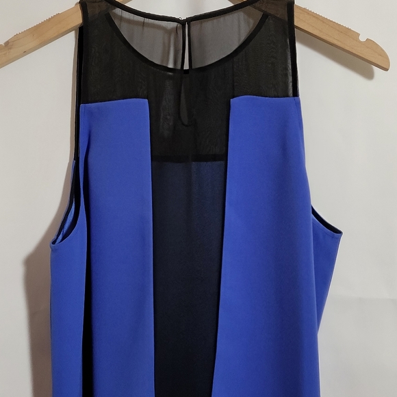 PARKER Sheer Panel Dress - Marine Blue - Picture 5 of 11